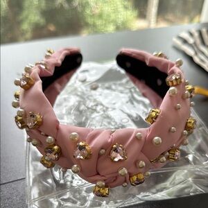 Lele Sadoughi Stoney Clover Lane Pink Embellished Headband